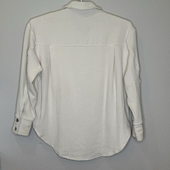 Promesa Corduroy Shacket Shirt Jacket Small Off White Long Sleeve Button Front - Picture 6 of 9